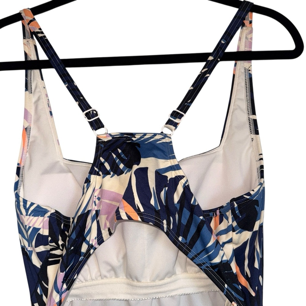 Surf Inspired Outdoor Beach L.L.Bean Womens Palm Print One Piece Swimsuit Sz 122 - Picture 8 of 10